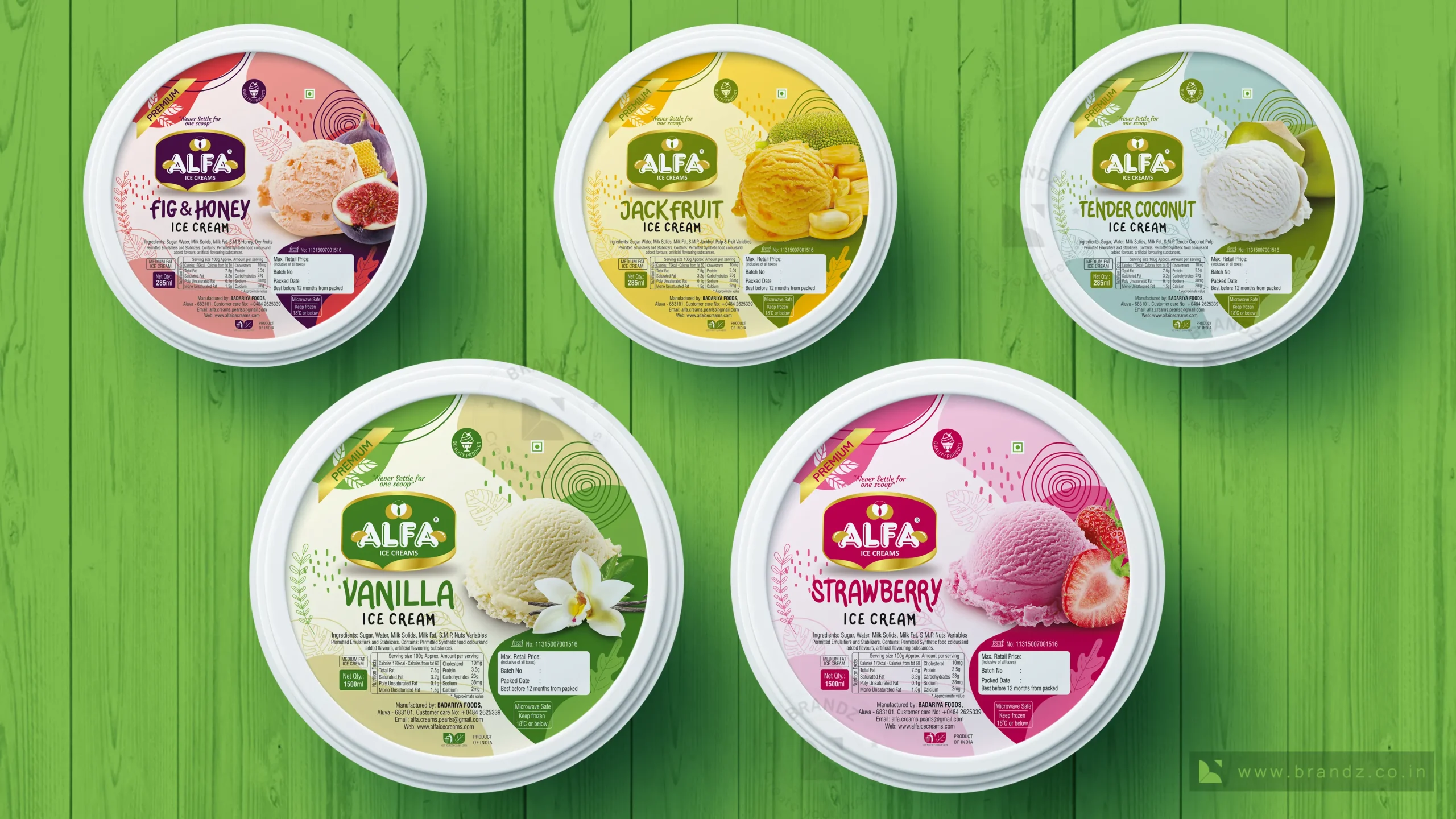 Alfa Ice Cream Container Round Label Sticker