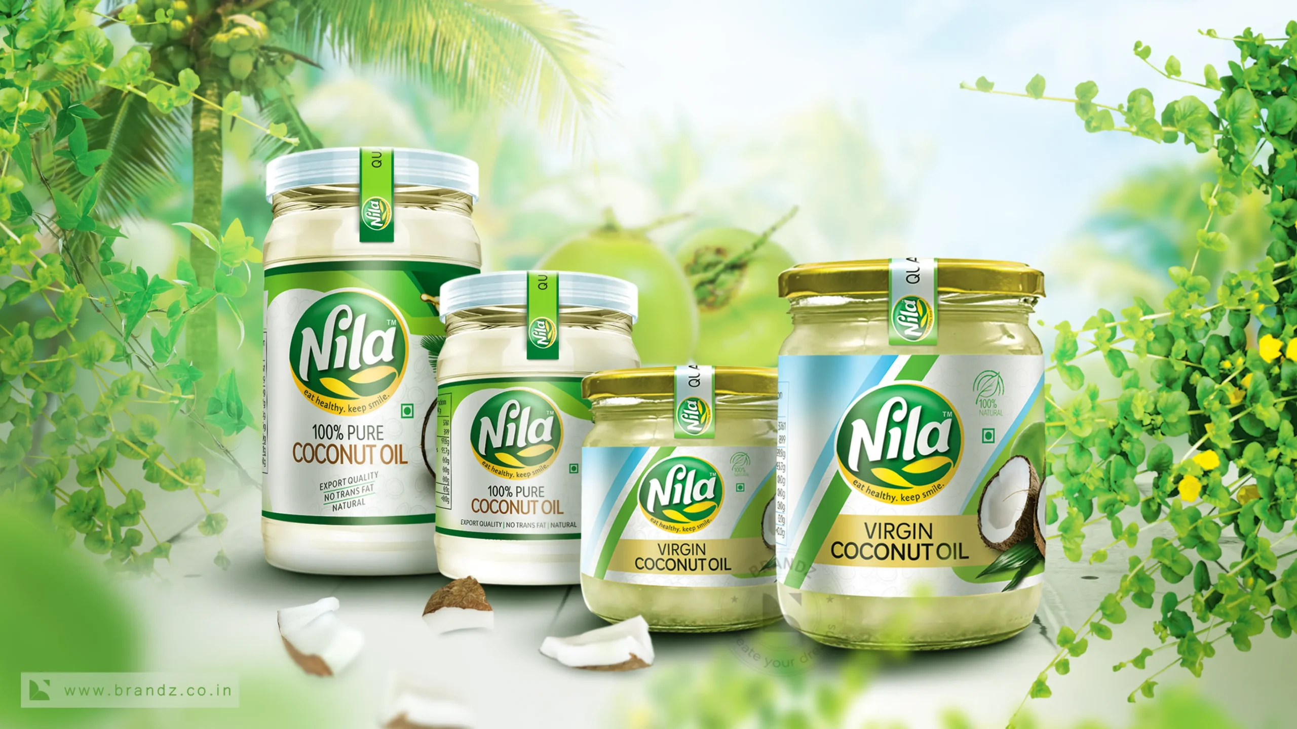 Nila Coconut Oil Glass Bottle Label