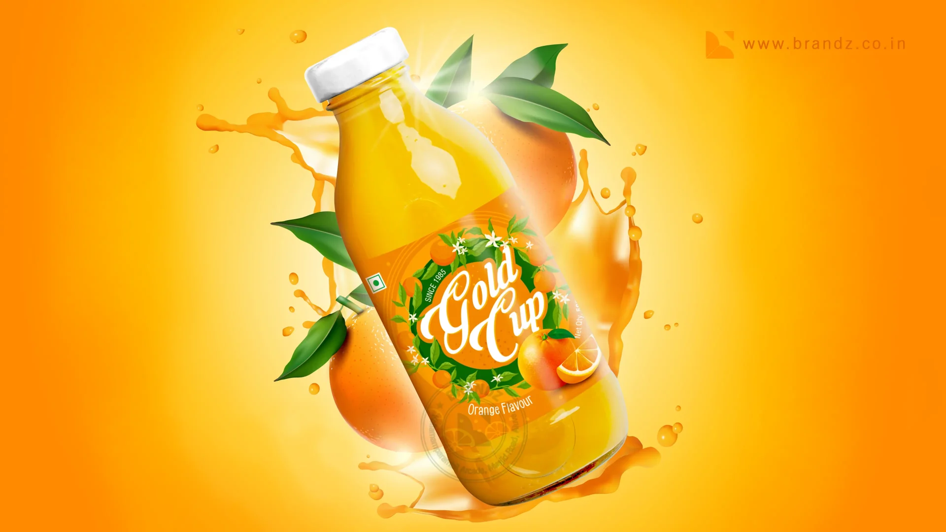 Gold Cup Orange Flavour Cool Drink Label